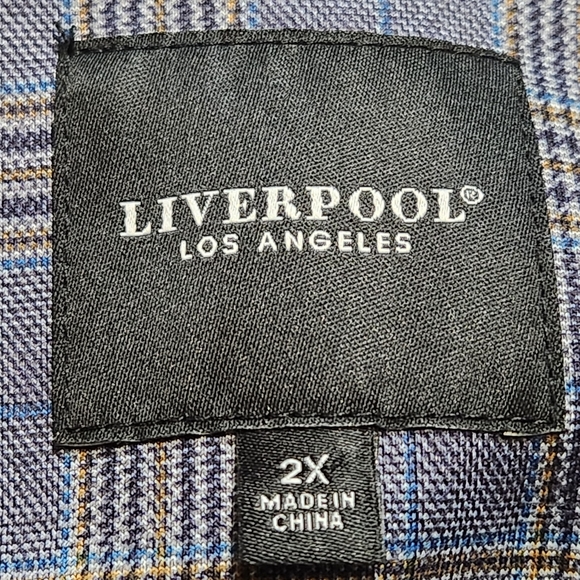 Size 2X Boyfriend Blazer Relaxed Plaid Collared Long sleeves LIVERPOOL NWT - Picture 11 of 16